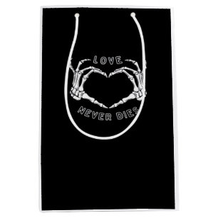 Bolsa De Regalo Mediana Skeleton Heart Hands Funny y Classic