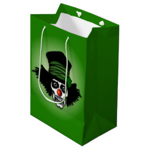 Bolsa De Regalo Mediana Skeleton Irlandés Clown Green
