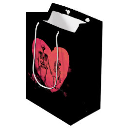 Bolsa De Regalo Mediana Skeleton Love Watercolor Heart