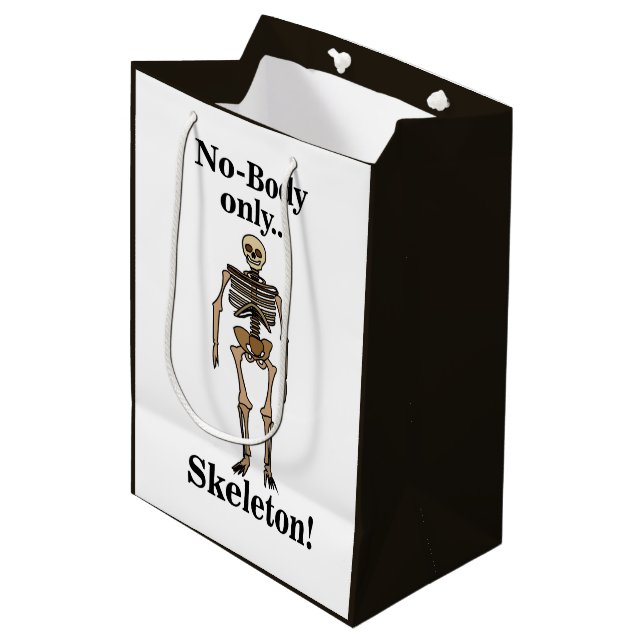 Bolsa De Regalo Mediana Skeleton No-Body Funny (Angulo Anverso)