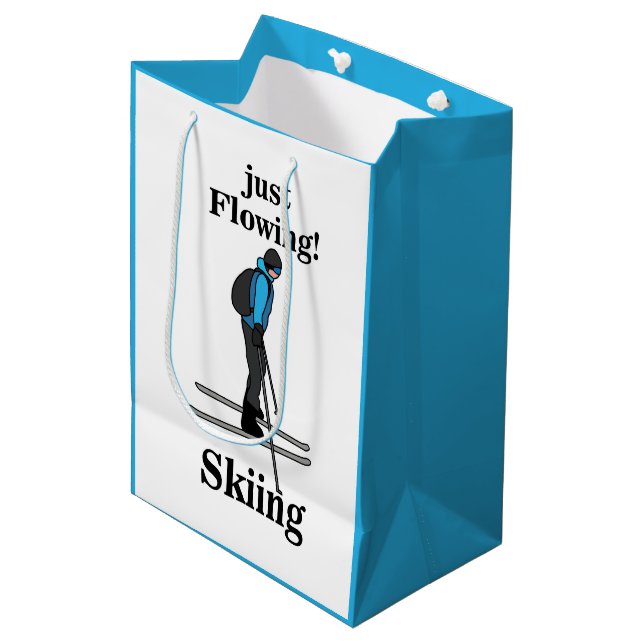 Bolsa De Regalo Mediana Skiing Just Flowing Skier (Angulo Anverso)