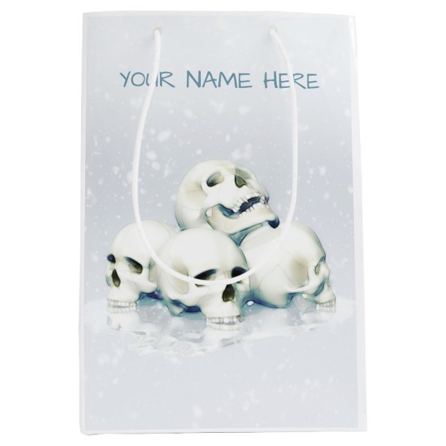 Bolsa De Regalo Mediana Skulls in the snow. Personalized (Anverso)