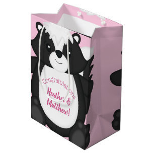 Bolsa De Regalo Mediana Skunk Baby Shower Pink