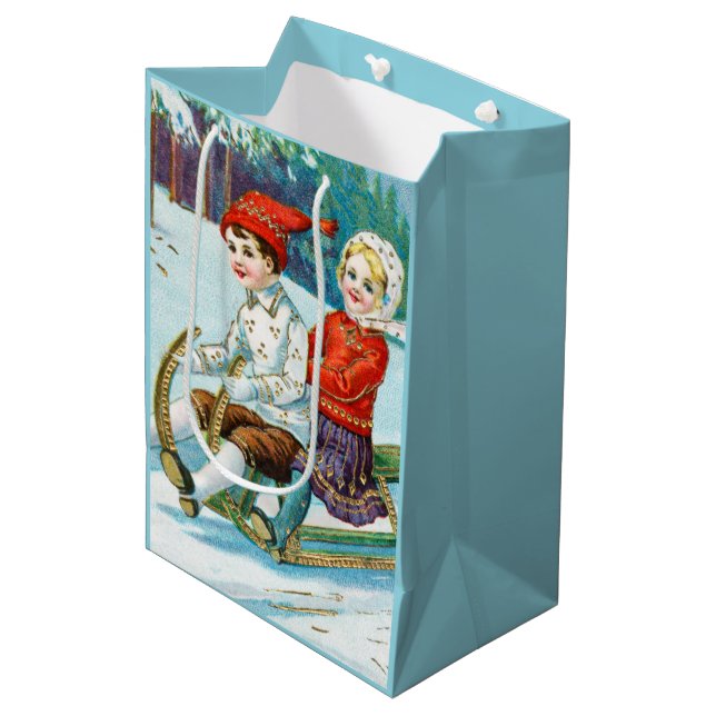Bolsa De Regalo Mediana Sleigh riding at Christmas time (Angulo Anverso)