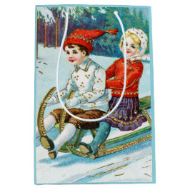 Bolsa De Regalo Mediana Sleigh riding at Christmas time