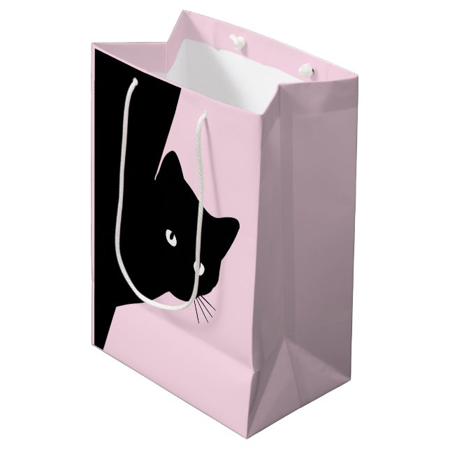 Bolsa De Regalo Mediana Sly Black Cat Pink (Angulo Anverso)