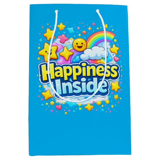 Bolsa De Regalo Mediana Smile, Happiness is Inside (Anverso)