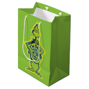 Bolsa De Regalo Mediana Snarky Grinch   Gracioso Solo estoy hablando con m