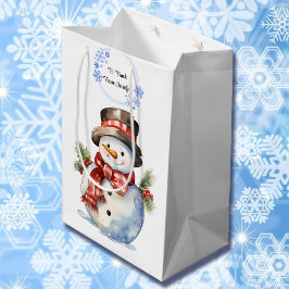 Bolsa De Regalo Mediana Snowman agrega nombres a Navidades adorables