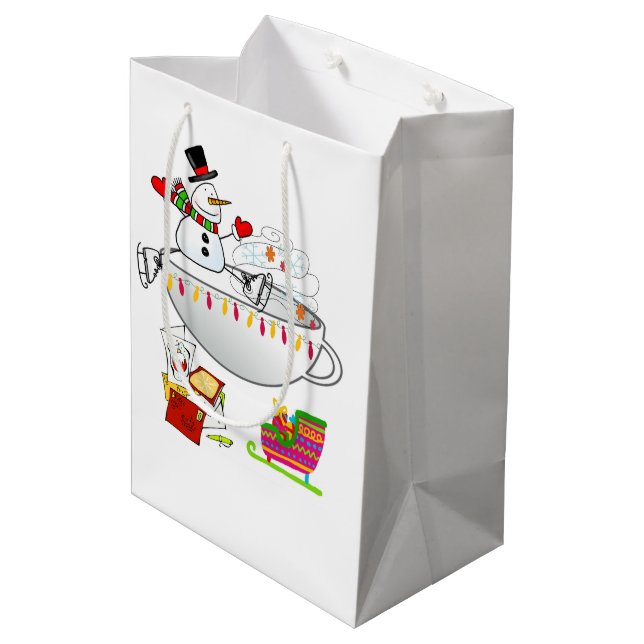 Bolsa De Regalo Mediana Snowman Merry Christmas Gift Bags (Angulo reverso)