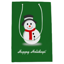 Bolsa De Regalo Mediana Snowman sonriente