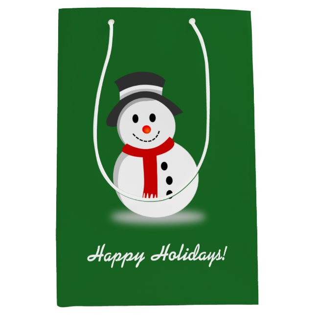 Bolsa De Regalo Mediana Snowman sonriente (Anverso)