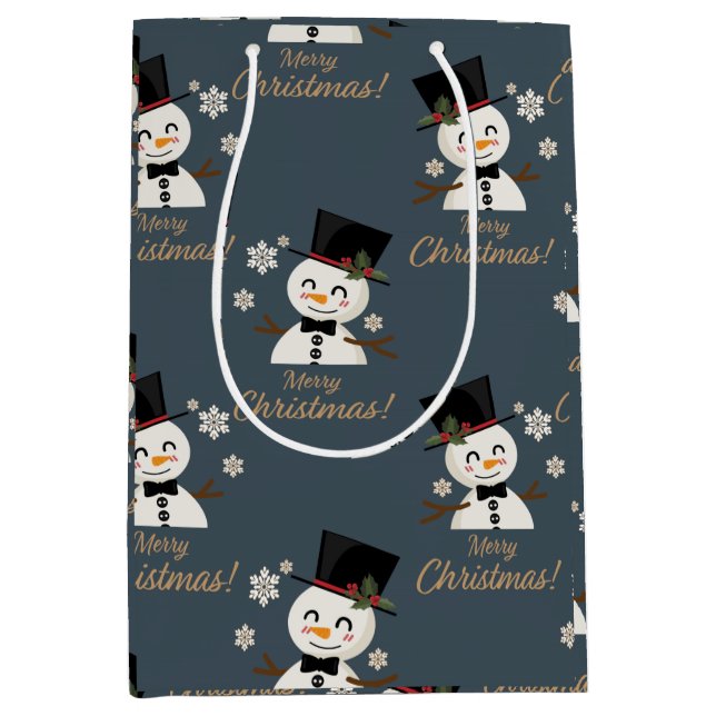 Bolsa De Regalo Mediana Snowmen (Anverso)