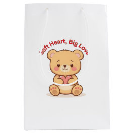 Bolsa De Regalo Mediana Soft Heart Big Love Cute Teddy Bear