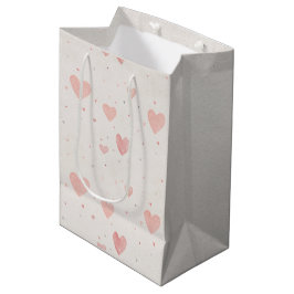 Bolsa De Regalo Mediana Soft Pink Hearts Gift Bag