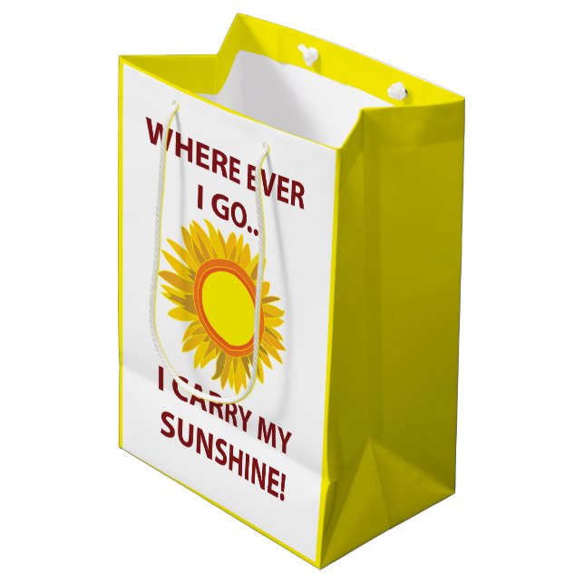 Bolsa De Regalo Mediana Sol Sunflower Sunshine (Angulo Anverso)