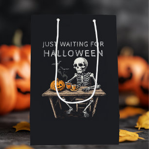 Bolsa De Regalo Mediana "Solo espero Halloween   Funny Skeleton