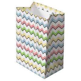 Bolsa De Regalo Mediana Sombra en colores pastel del Chevron-Descenso de