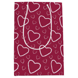 BOLSA DE REGALO MEDIANA SOMBRAS DE CORAZONES DÍA DE SAN VALENTÍN ROJOS Y R