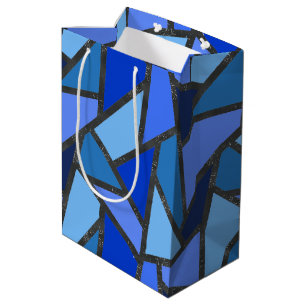 Bolsa De Regalo Mediana Sombras de vidrio manchado azul