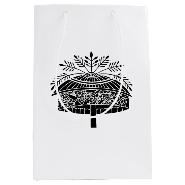 Bolsa De Regalo Mediana Sombrero de flores (Anverso)