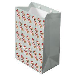 Bolsa De Regalo Mediana Sombrero de Santa Corgi de Navidad - Niebla de Euc