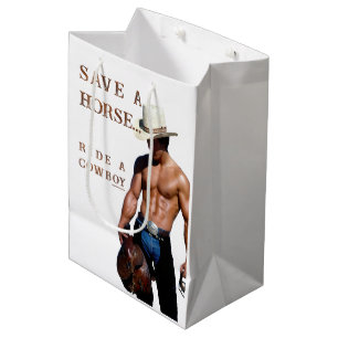 Bolsa De Regalo Mediana Sombrero de vaquero de paja para montar a caballo