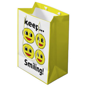 Bolsa De Regalo Mediana Sonrisa Cara sonriente Sigue Sonriendo Sonrisa