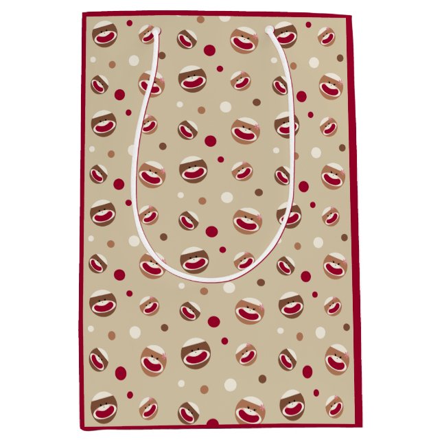 Bolsa De Regalo Mediana Sonrisa de mono de sock (Anverso)