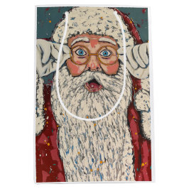 Bolsa De Regalo Mediana Sorprendido Papá Noel
