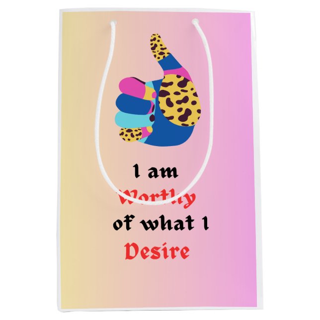 Bolsa De Regalo Mediana Soy digno (Anverso)