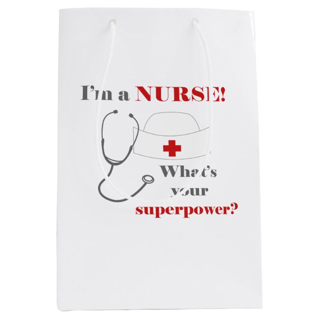 Bolsa De Regalo Mediana Soy una enfermera, ¿cuál es tu superpoder (Anverso)