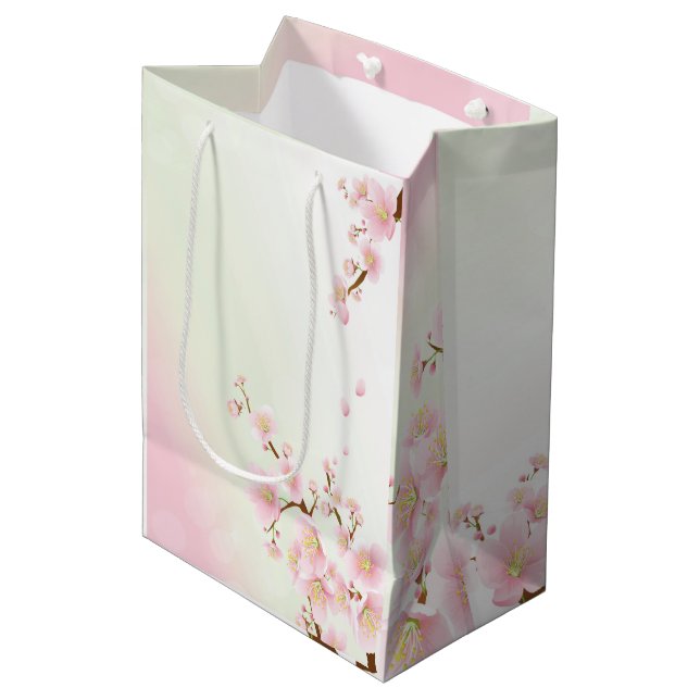 Bolsa De Regalo Mediana Spa natural Pink & Cream Magnolia Blossom (Angulo Anverso)