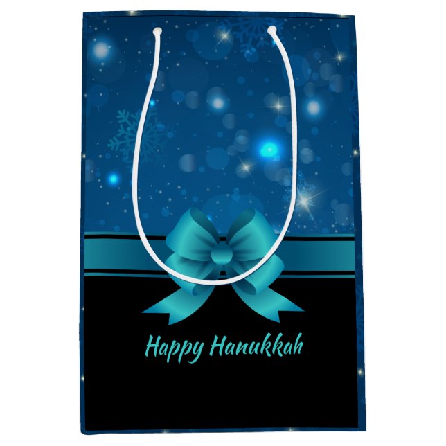 Bolsa De Regalo Mediana Sparkling Hanukkah (Anverso)