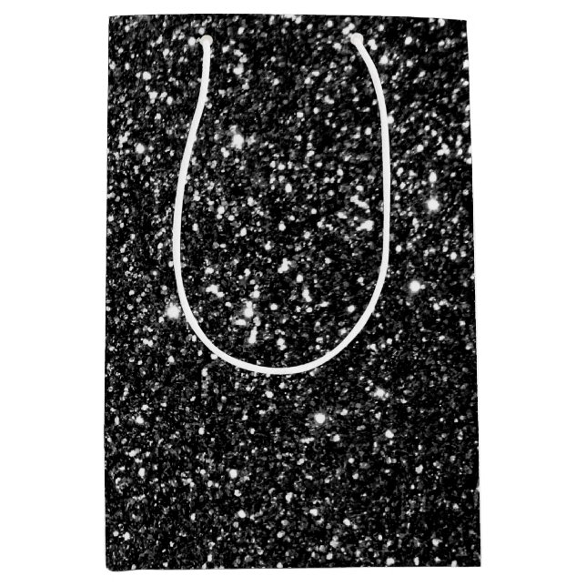 Bolsa De Regalo Mediana Sparkly Black Purpurina (Anverso)