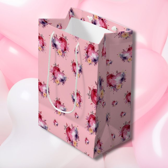 Bolsa De Regalo Mediana Splash de corazones de San Valentín (Subido por el creador)