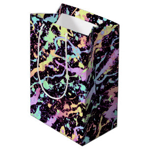 Bolsa De Regalo Mediana splash de tinta de arcoíris extremo :