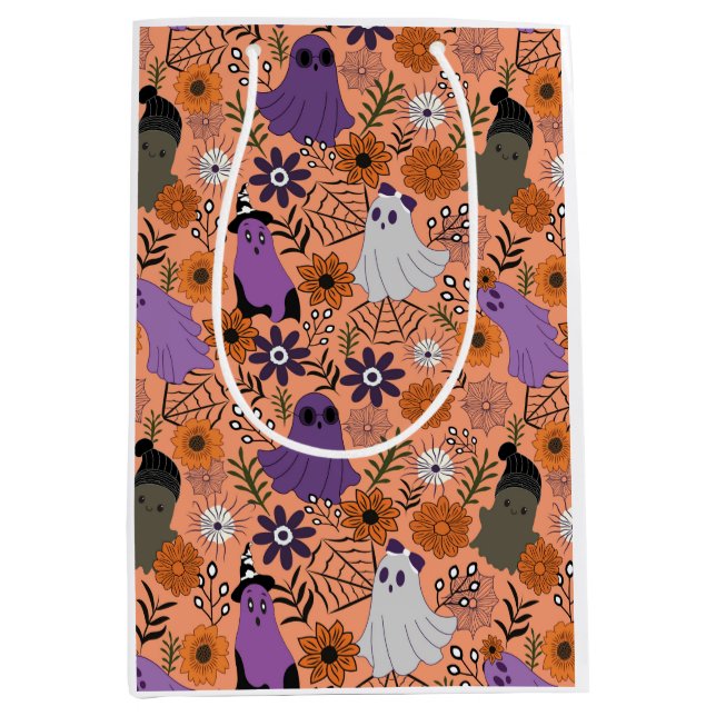 Bolsa De Regalo Mediana Spooky floral (Anverso)