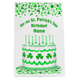 Bolsa De Regalo Mediana St Patrick's Day Birthday Cake Customizable Candle