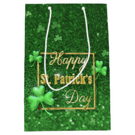 Bolsa De Regalo Mediana St. Patrick's Day Gold Shamrock