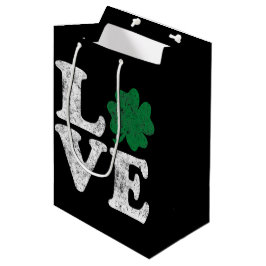 Bolsa De Regalo Mediana St Patrick's Day LOVE Shamrock Irish