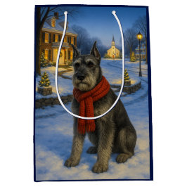 Bolsa De Regalo Mediana Standard Schnauzer Holiday 
