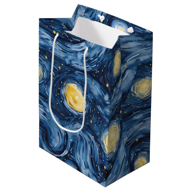 Bolsa De Regalo Mediana Starry Night Skies Baby Shower (Angulo Anverso)