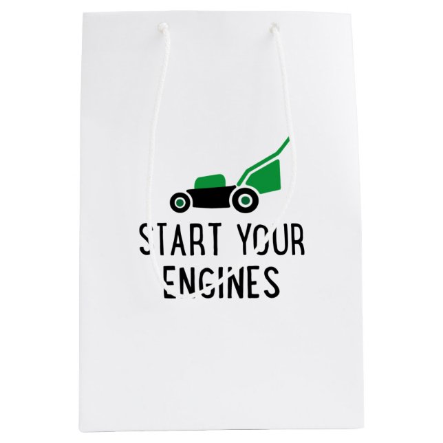 Bolsa De Regalo Mediana Start your Engines Lawn Mower (Anverso)