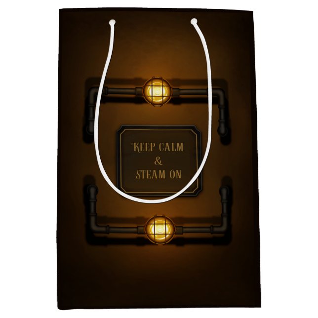 Bolsa De Regalo Mediana Steampunk, era de la máquina (Anverso)