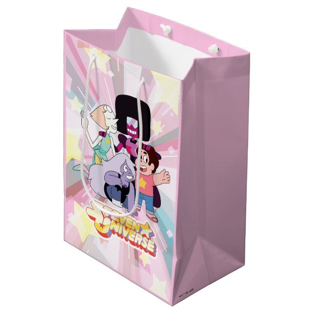 Bolsa De Regalo Mediana Steven Universe | Crystal Gem Group Huddle (Angulo Anverso)