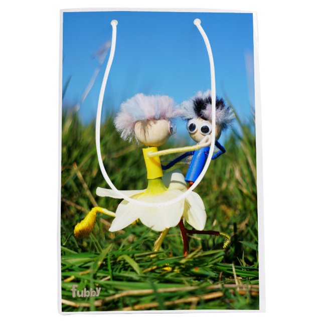 Bolsa De Regalo Mediana Stijldansende Fubby's in Narcissen jurk. (Anverso)