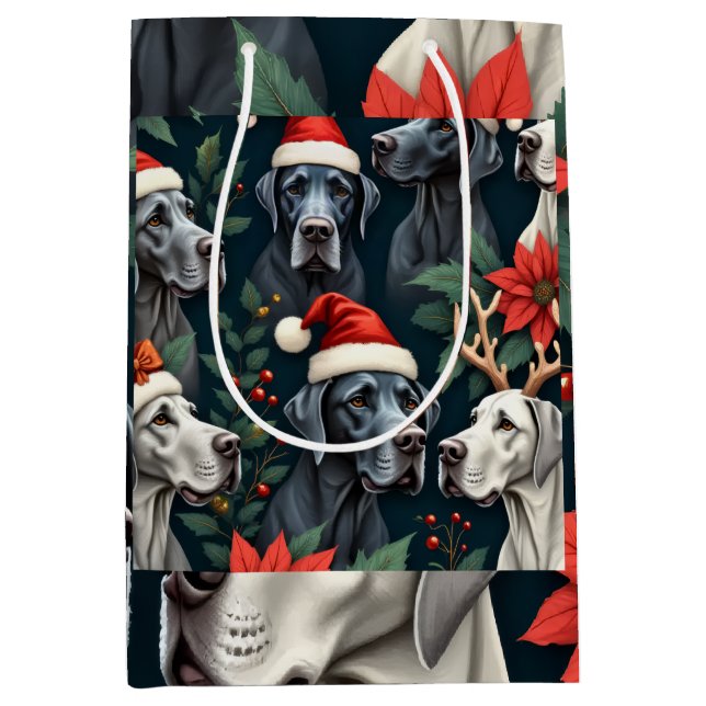 Bolsa De Regalo Mediana Stunning Great Dane Christmas Gift Bag (Anverso)