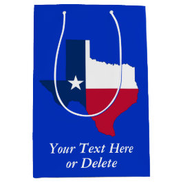 Bolsa De Regalo Mediana Su color/texto Bandera Estatal de Texas Azul y Roj
