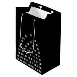 Bolsa De Regalo Mediana Su logotipo patrón de arco único | Negro (editable